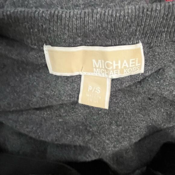 MICHAEL Michael Kors Sequined Velvet Tie Pullover Sweater Preppy Date Night P/S - Picture 4 of 5